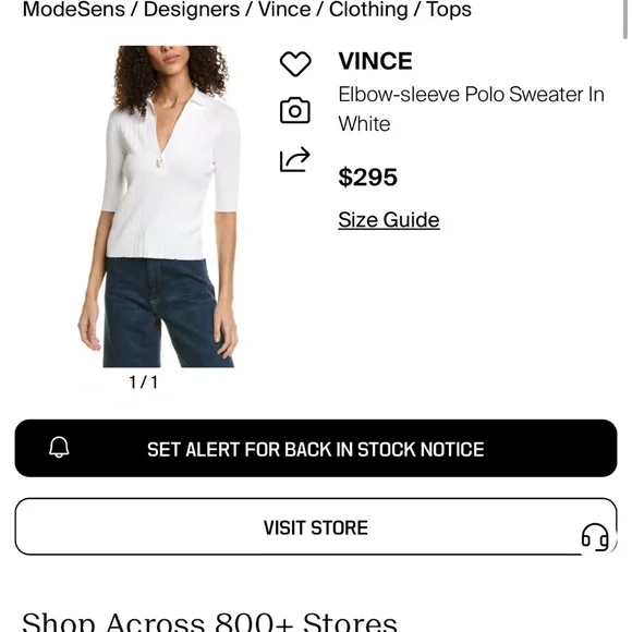 VINCE polo sweater white sweater - Picture 3 of 7